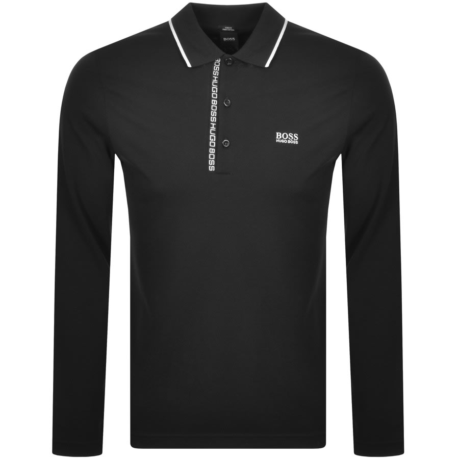 Alternative Image for ProductBOSS Pleesy 4 Long Sleeved Polo T Shirt Black1